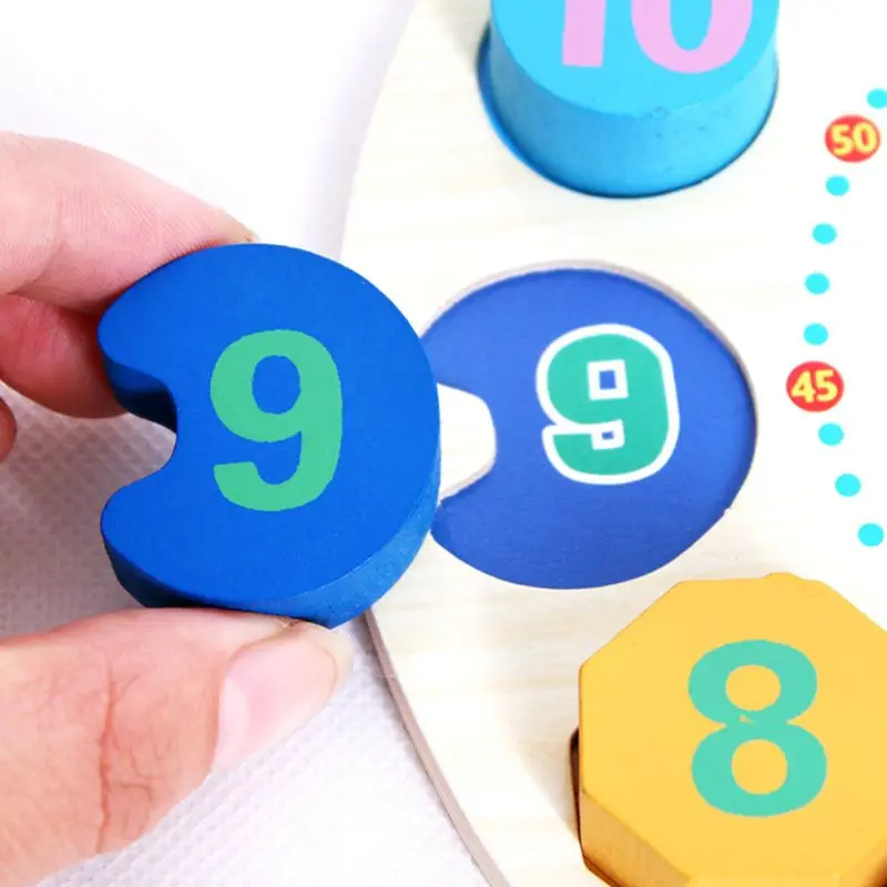 

Wooden Clock Educational Learning Sorting Clock Puzzle Play Toy for Toddler Baby