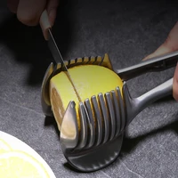 kitchen gadgets handy stainless steel onion holder potato tomato slicer vegetable fruit cutter safety cooking tools accessories