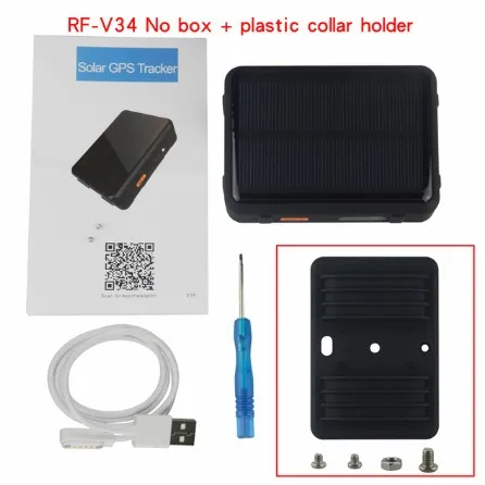 not collar Holder 9000 мАч солнечной энергии Овцы корова скот Смарт GPS трекер RF-V34 анти-Дистанционная сигнализация SOS низкая батарея сигнализация/SIM карта изменение - Цвет: not collar Holder