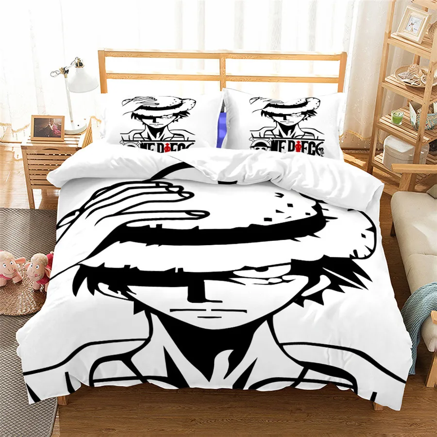 

Monkey D. Luffy ONE PIECE Bedding Set Luffy Printed Home Quilt Cover and Pillowcase Children Adult Cartoon Single Bed Double Bed