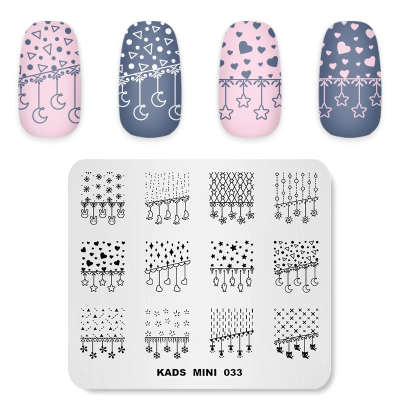 KADS прекрасный цветочный узор штамповочные пластинки для ногтей шаблоны