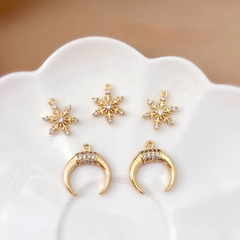 18K золота с инкрустацией циркон кольцо Изысканный high end чувство снежинки Луна