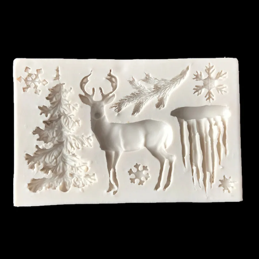Silicone Cake Mold Christmas Reindeer Form Fondant Mould Decorating Tools DIY Pastry Kitchen Baking Accessories | Дом и сад