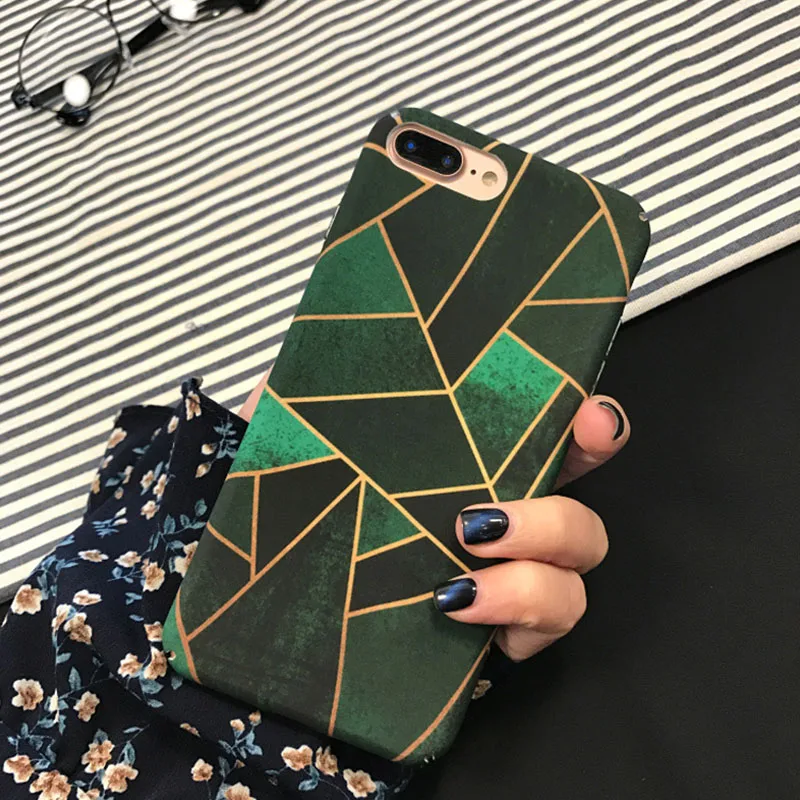 Простой геометрический узор скраб зеленый чехол для телефона iPhone 6 6s 7 8 Plus X Xs XR Max