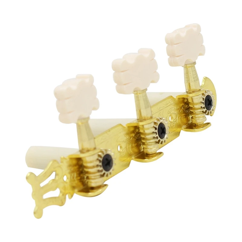 

Guitar Knob Tuning Gear-Type Buckle Tuning Alloy Base Knob for Classical Guitar with Semi Gold Finish and Buttons