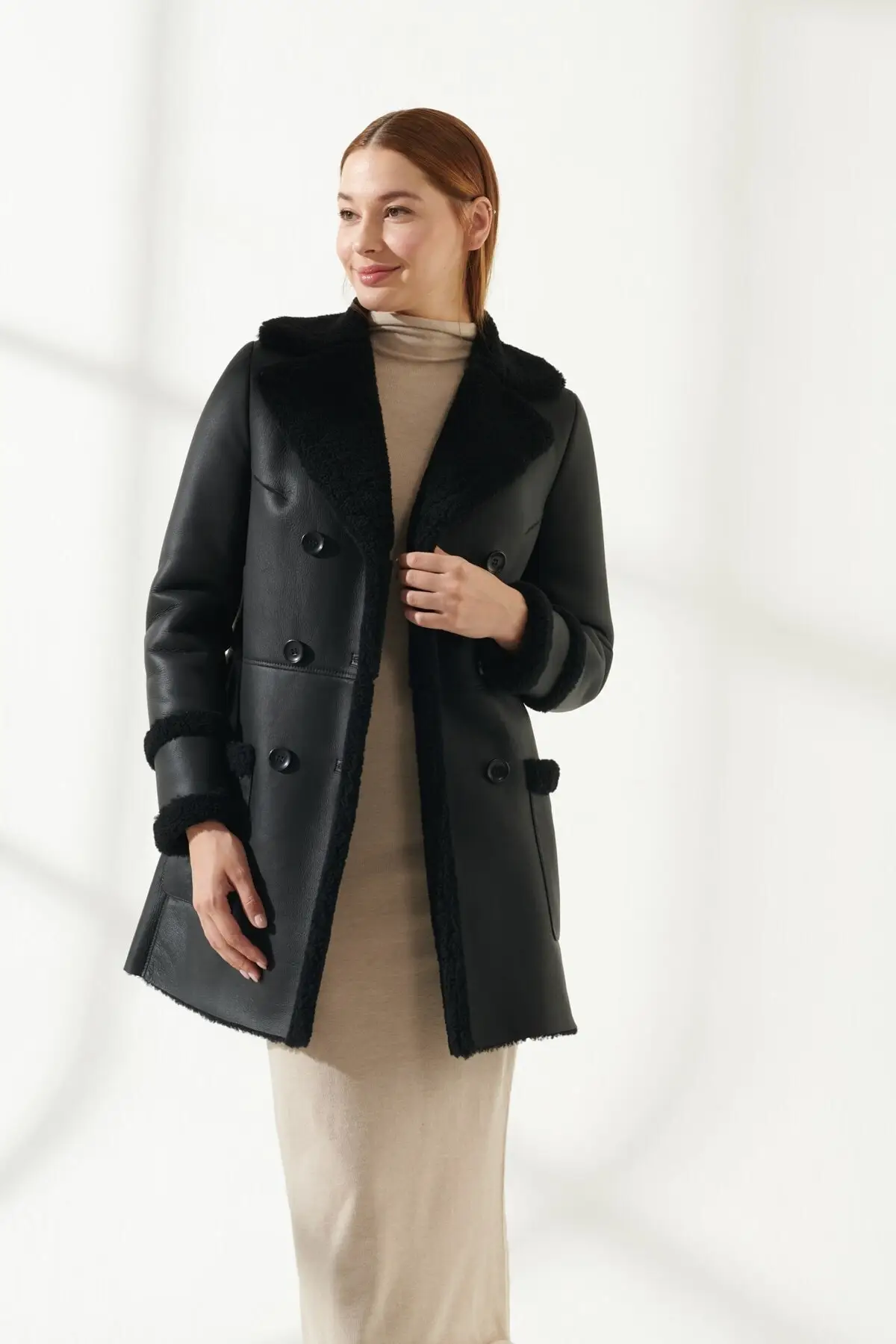 Women's Fur coat Genuine Leather Jacket Winter Warm Coat New Season Design Clothing Products Classic Design Keeps you Warm Turkiyede Produced