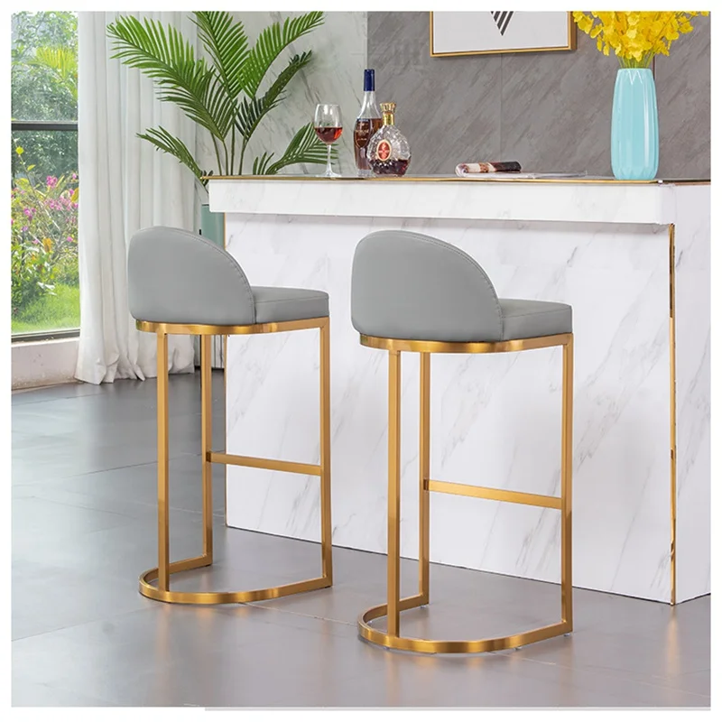 Скандинавские барные стулья, современные роскошные утолщенные спинки из нержавеющей стали, для паба, кофейни, для отдыха, высокая передняя стойка, стул на стойке | Мебель | АлиЭкспресс