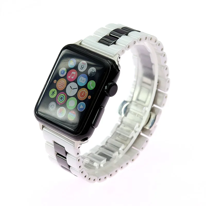 Спортивные Керамика бабочка петля ремешок для наручных часов Apple Watch 4 полосным 44 мм/40 мм наручных часов iwatch серии 4/3/2, ремешок 42 мм, 38 мм, версия соединитель на запястье браслет ремень