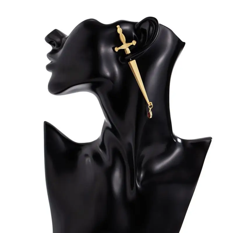 1 шт винтовых крутой меч серьги женские панковские обручи модные ювелирные