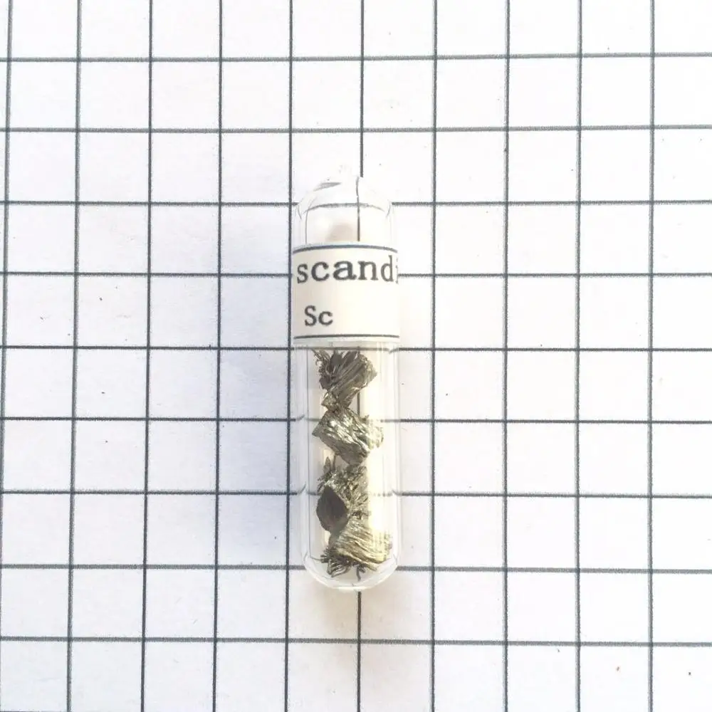 Sc Scandium Cube Bulk Glass Seal Pure 99.95% Периодическая таблица редкоземельных металлических