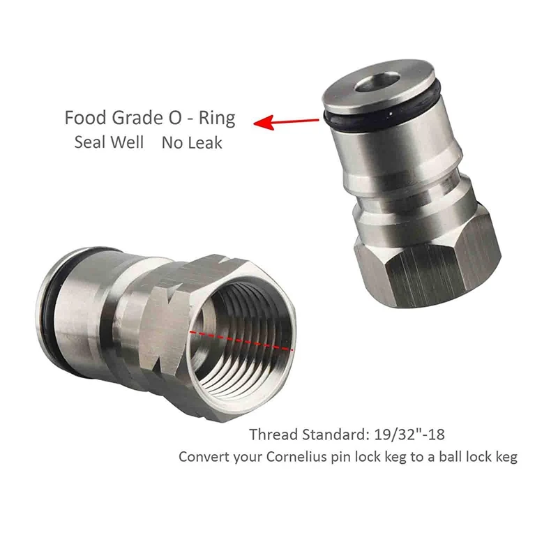 Шаровой замок пост и 4 домашних животных 2 O кольца 304 нержавеющая сталь 19/32 дюйма-18