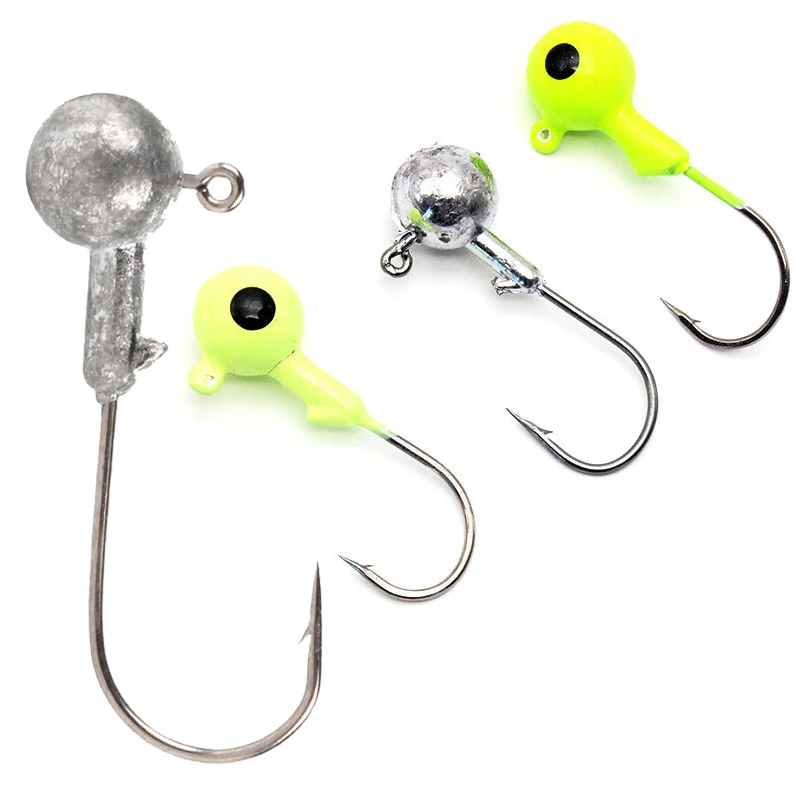

5pcs/lot 1g 1.8g 2.5g 3.5g 5g 7g 10g 14g Colorful Round Lead Hooks Carp Bait Head Hook Lure Hard Baits Soft Worm Fishing Tackle