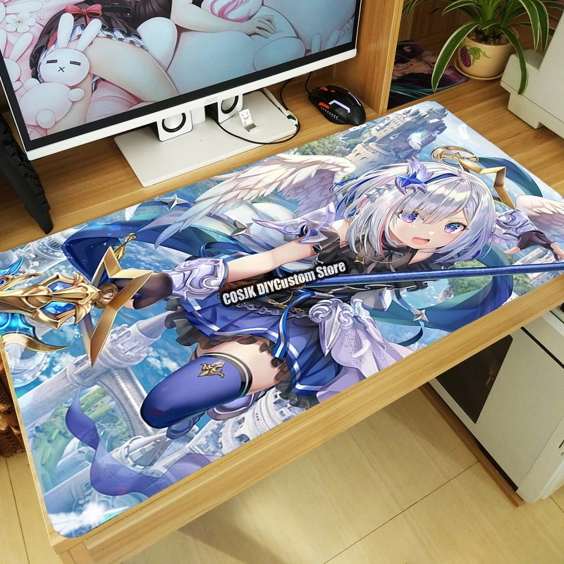 

HOT Anime Hololive YouTuber Amane Kanata Mouse Pad Playmat Thicken Laptop Gaming Mice Mat Table Keyboard Mat Free Shipping