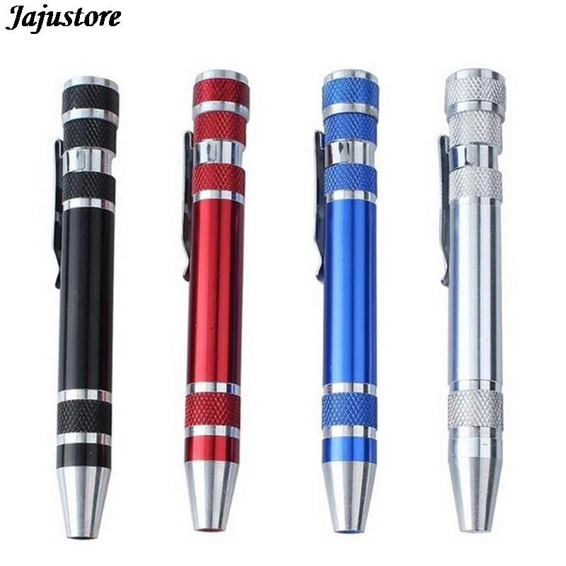 

Multi-function Screwdriver Tool Pen Aluminum Alloy Screwdriver 8-in-1 Precision Screwdriver Set Convenient Pen Repair Tool 1Set
