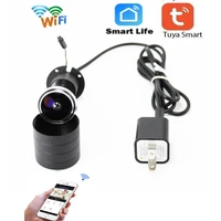 tuya door eye hole security 1080p hd wide angle fish eye cctv network mini cat eye door wifi two way voice intercom p2p camera