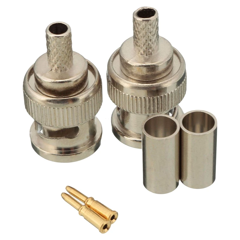 

10 Sets 3-Piece BNC Male RG58 Plug Crimp Connectors