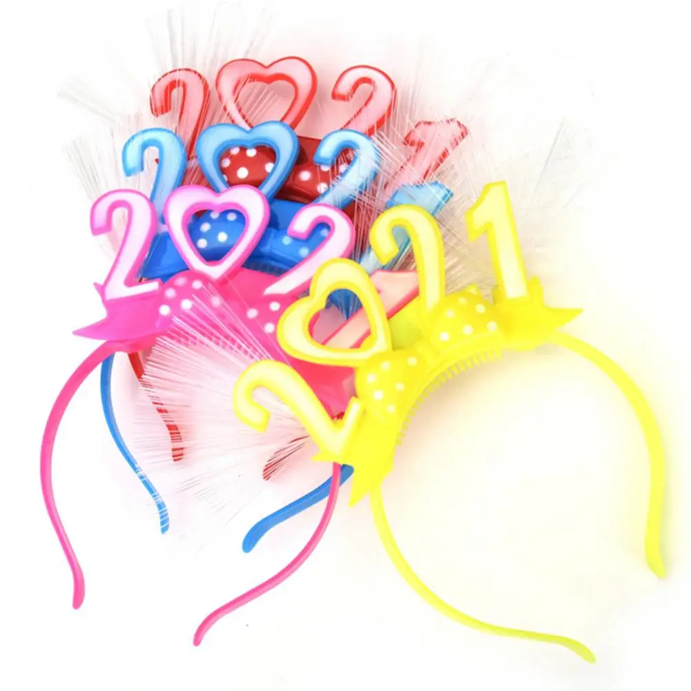 

2021 Luminous Fiber Optic Light Headband Plastic LOVE Hair Hoop Party Prop Gift Luminous Toys 2021