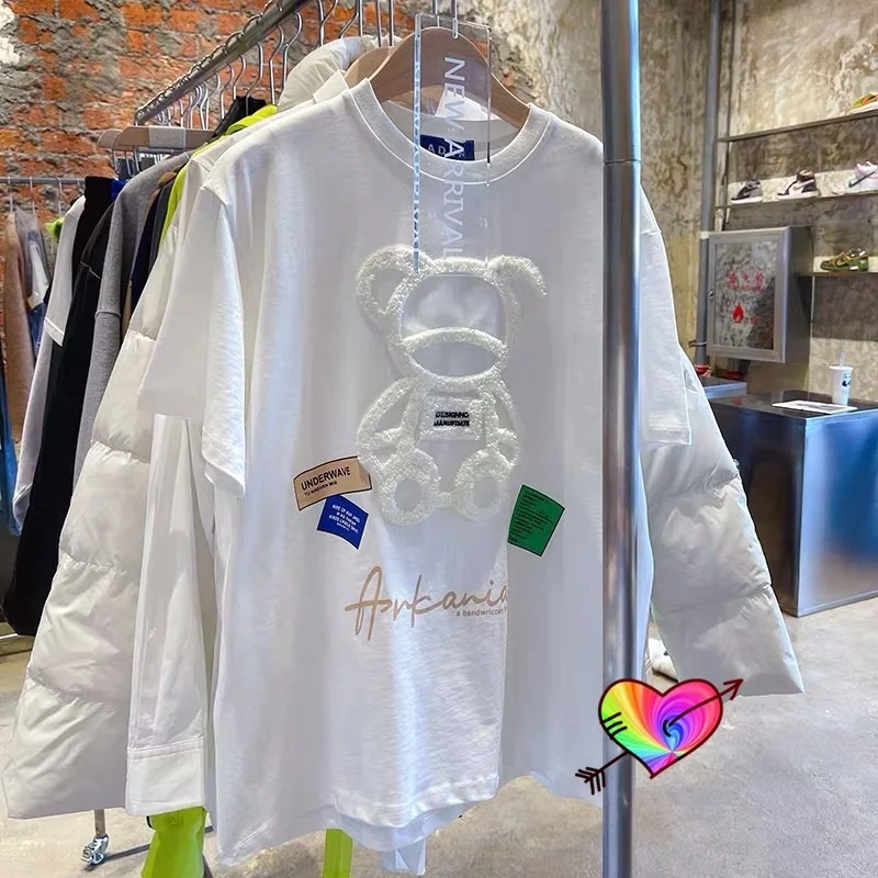 Футболка с 3D-принтом медведя из коллекции 2021SS для мужчин и женщин высокое