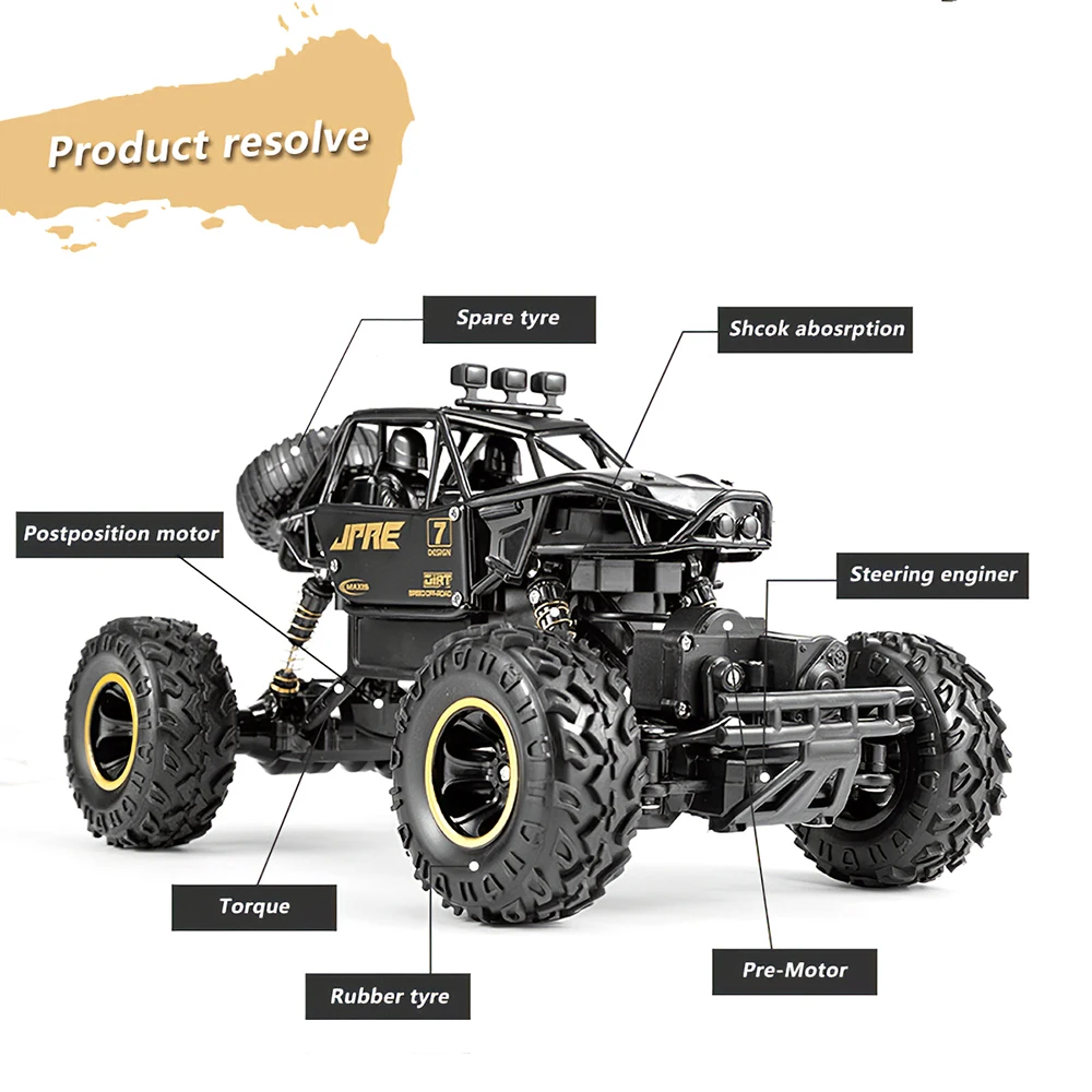 1/16 270 мм машина из сплава RC 2 4 ГГц 4WD 15 км/ч скоростная альпинистская внедорожная
