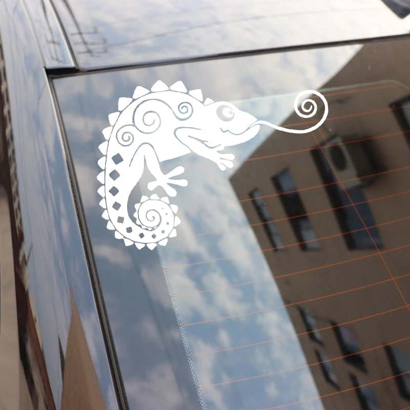 

Car Sticker Chameleon Cartoon Creative Decoration PVC Waterproof and Sun Protection Decals Black/silver 17.3cm *12CM