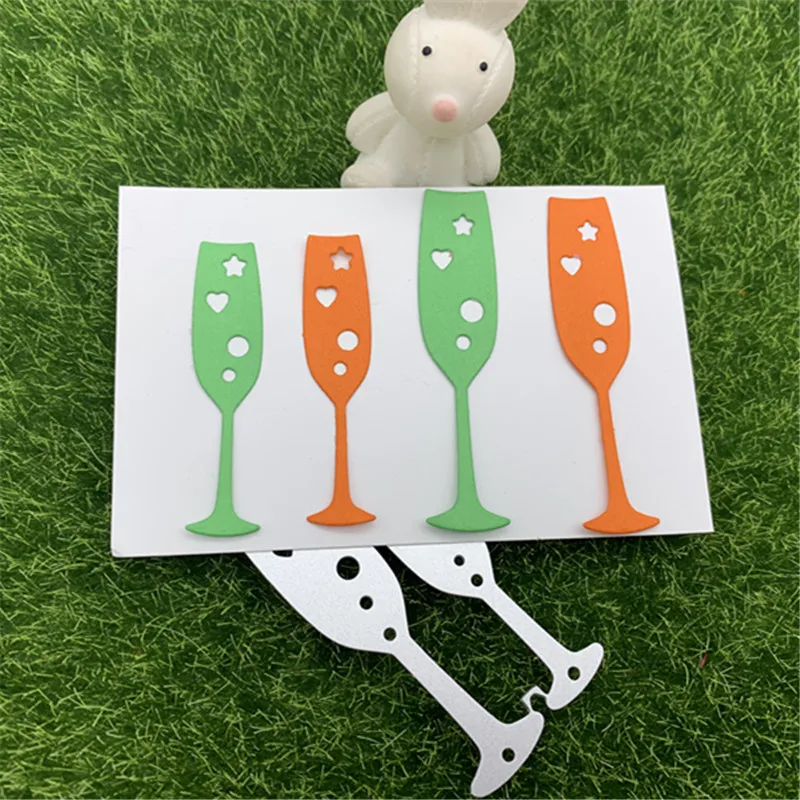 Металлические трафареты для высечки Винных Бокалов кружева карточки сделай сам