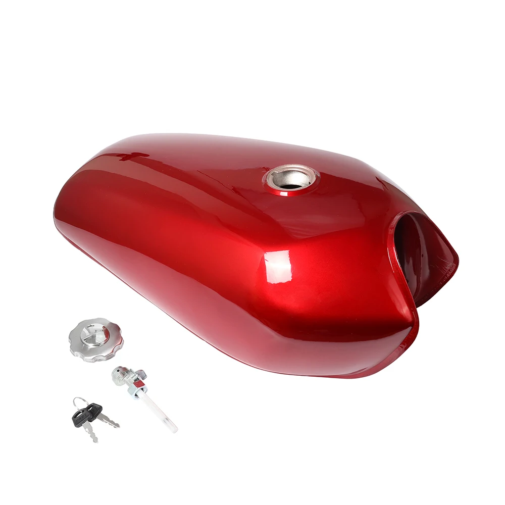 Motorcycle Universal 9L 2.4Gal Gas Tank Cafe Racer Vintage Fuel with Cap Switch For Honda CG125 CG125S CG250 | Автомобили и