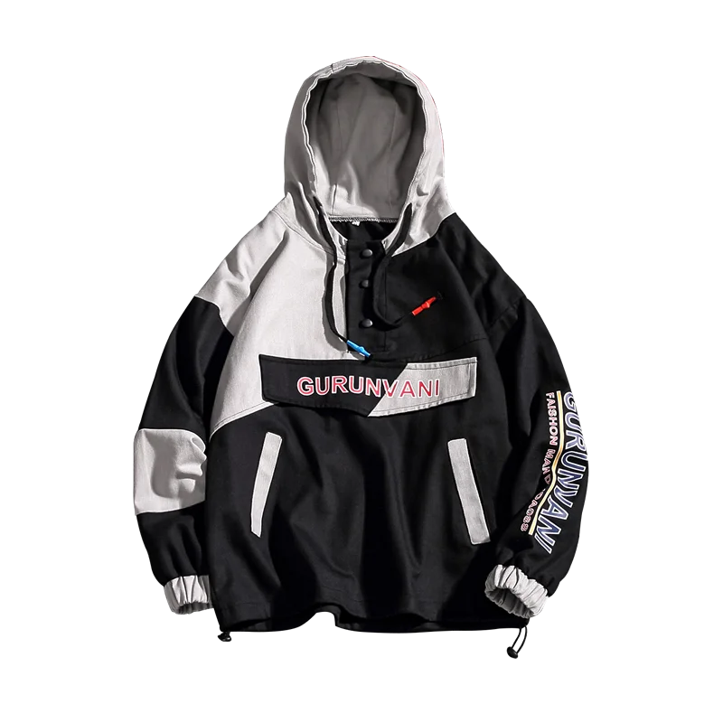 

2019 Windbreaker Loose Jacket for Men Front Pocket Hooded Jackets for Young Men Casual Coats High Quality Men's Jacket Brand New