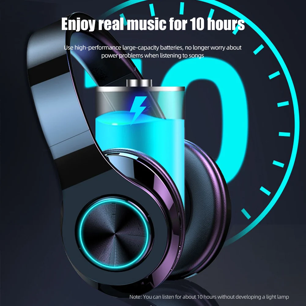 ! ACCEZZ наушники Беспроводная Bluetooth гарнитура складные HIFI стерео звук с микрофоном
