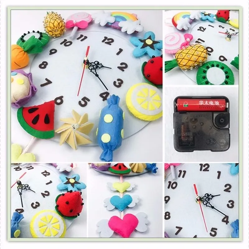 

DIY Kit Needlework Girls Handicraft Clock Kids Arts Craft for Home Wall Decor Creativity Manual Activities Toys for Gift