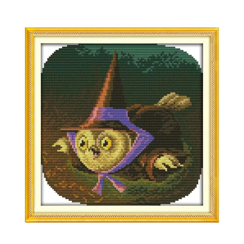 

Набор для вышивки «крест» Magic сова, Набор для вышивки холстом с животными, 18, 14, 11, набор для рукоделия «сделай сам»