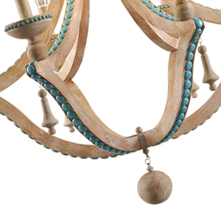 Solid wood chandeliers nordic turquoise lighting loft decor living room foyer lobby bohemian european light fixtures | Освещение