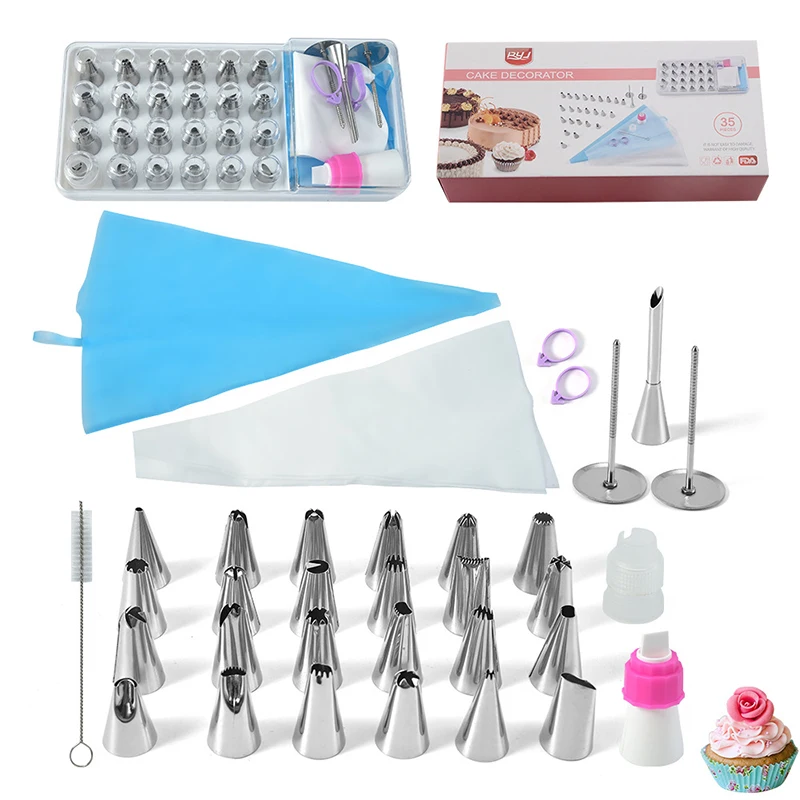 42 шт. набор соплов из нержавеющей стали силиконовый кондитерский мешок