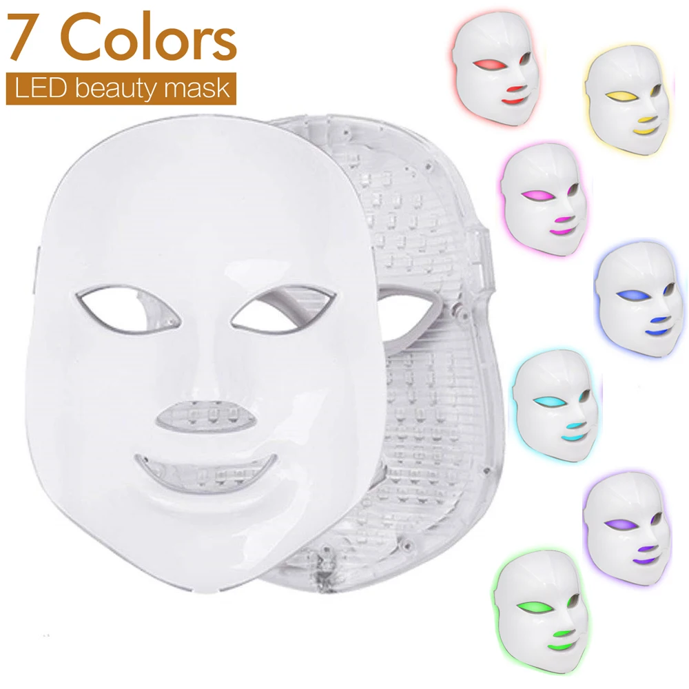 

LED Photon Beauty Device 7 Colors Led Facial Mask Led Photon Therapy Face Mask Light Therapy Acne Mask Neck Beauty Led Mask
