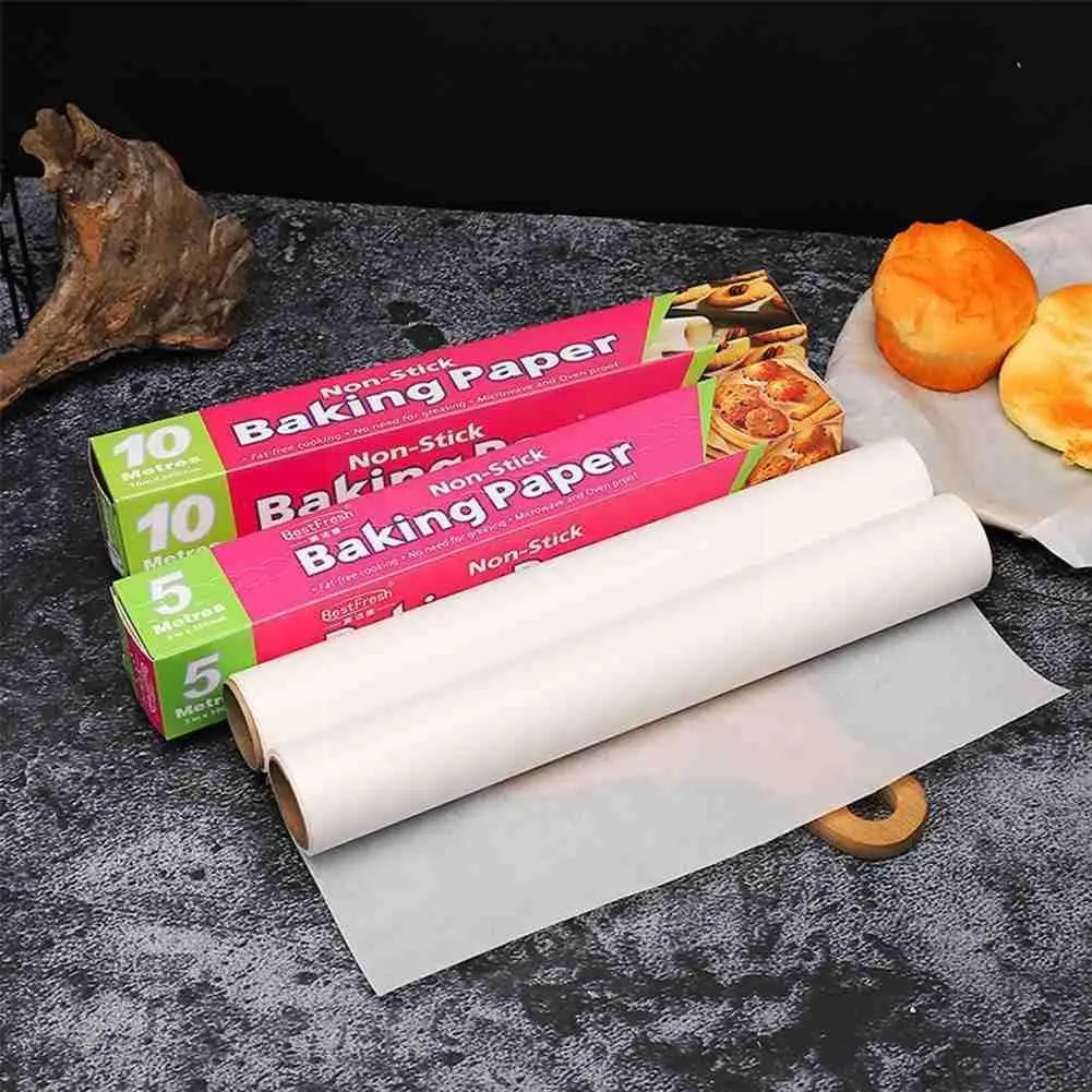 

10/5M NonStick Cookie Sheet Parchment Paper Baking Non-stick Paper Sheets Paper Oil Paper Butter Line Pan W2I8