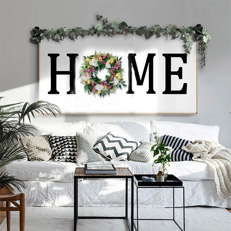 

Artificial Bellflowe Daisy Wreath Silk Spring Summer Faux Floral ,20 Inch Wreath Front Door Hanging Garland for Indoor Home A9LB