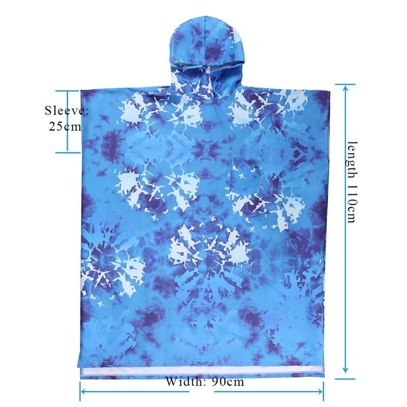 Новый мужской банный халат Vertvie с коротким рукавом пончо капюшоном многоцветные