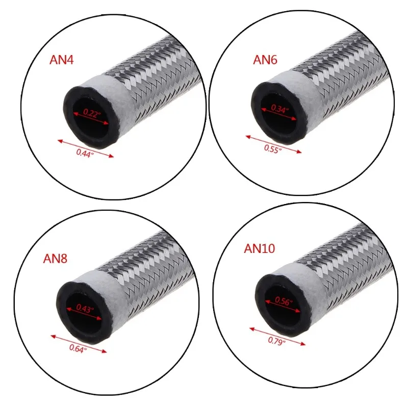 Новинка 5 м 304 из нержавеющей стали плетеный тормоз бензиновый топливный шланг AN4