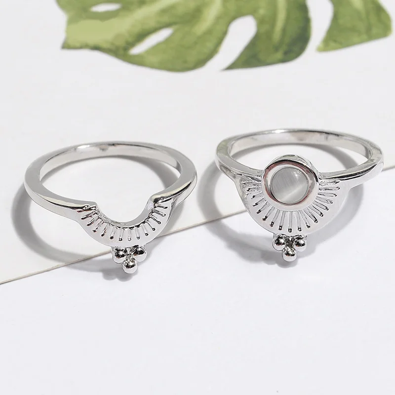 2 шт./компл. Модные Винтажные кольца набор комбинированные цветные на палец для