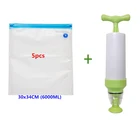 6 шт. пакеты для вакуумного упаковщика многоразовые Еда Бытовая сумка для хранения вакуумный Еда вакуумный мешок с молнией яркого цвета с ручным насосом уплотнения зажимы