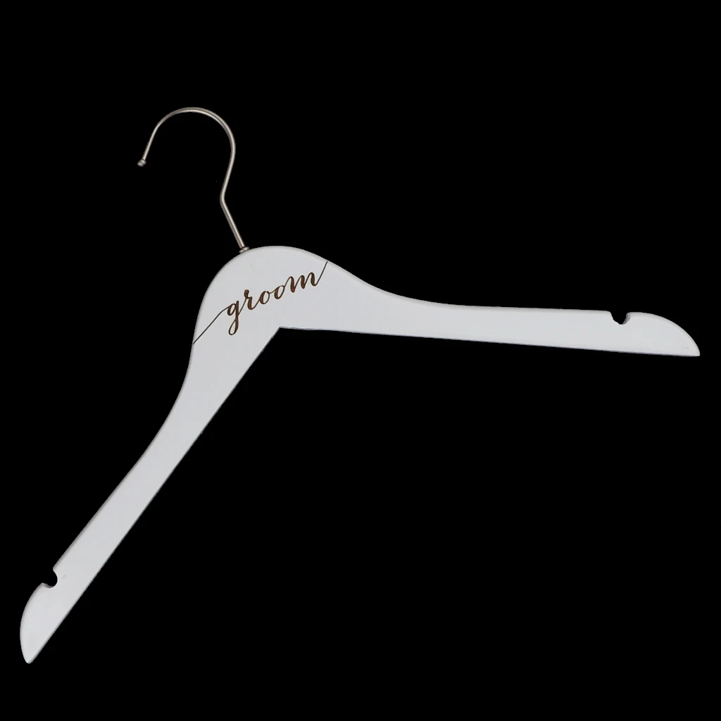 Простая белая деревянная вешалка для свадебного платья ручной работы Pure Love |