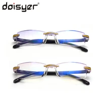 doisyer new super light trim rimless anti blue light reading glasses mens simple presbyopia glasses