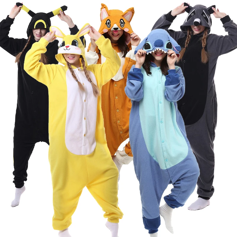 Новинка кигуруми единорог животные взрослые кошка медведь Акула лиса пижама