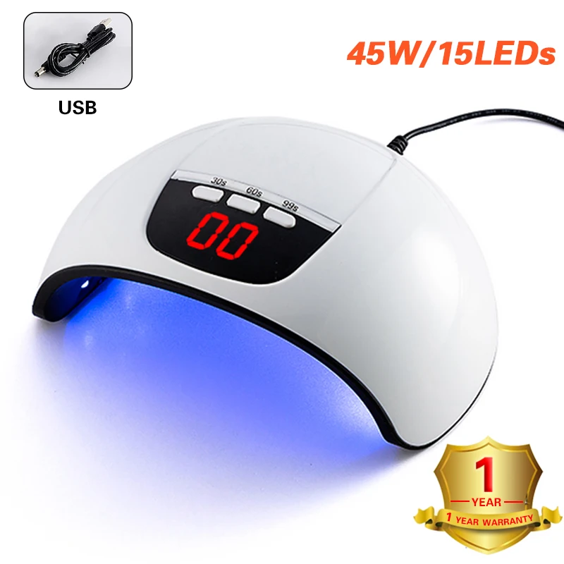 45W White 80 Вт Сушилка для ногтей УФ-лампа светодиодный светильник для ногтей художественный Гель-лак для ногтей автоматический датчик для рук инструменты для дизайна ногтей - Цвет: 45W White
