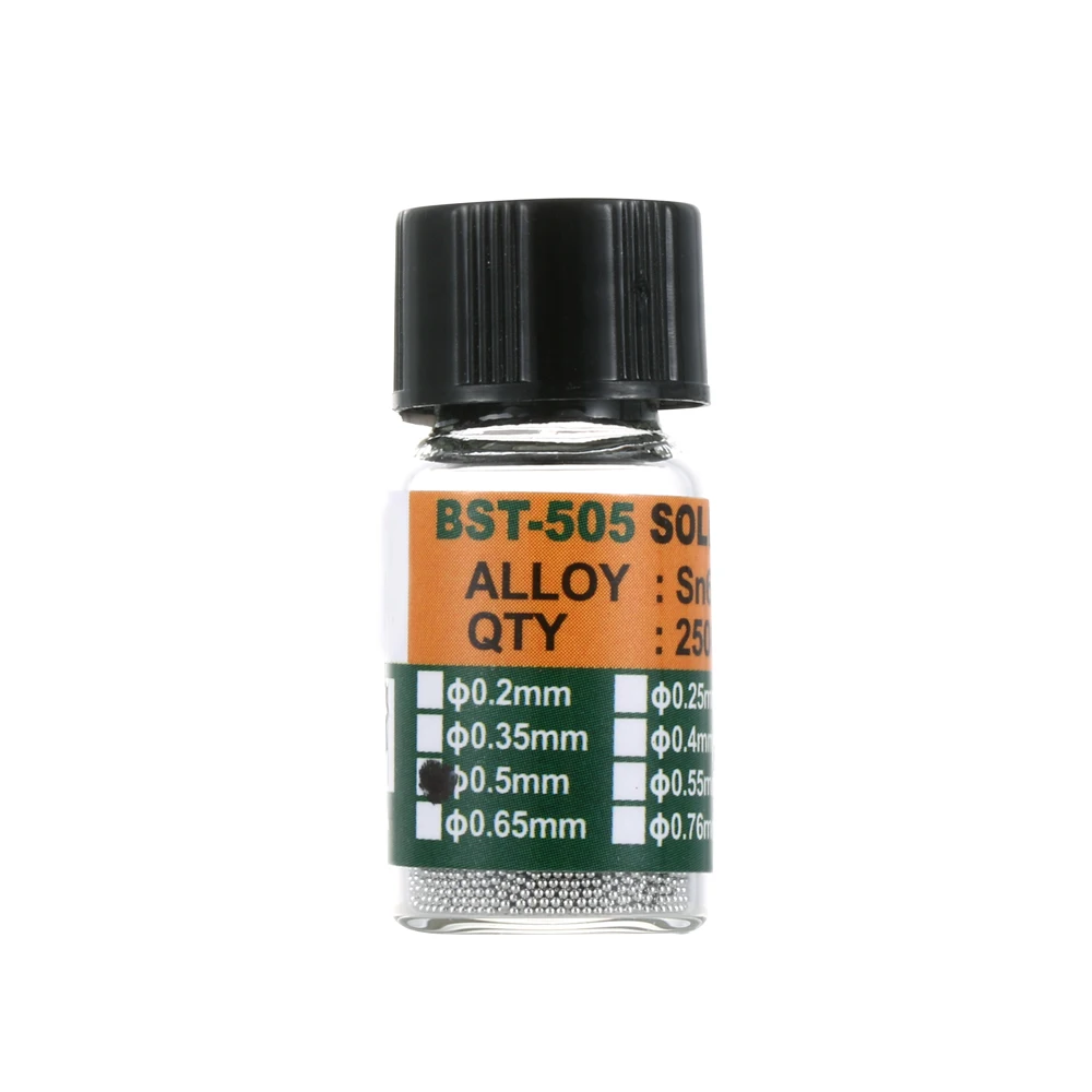 0.5mm 0,2-0,65 мм 25000 шт./бутылки шары для реболлинга этилированного Для микросхема паяльные принадлежности паяльной Шар сделанный из жести Sn63/Pb37 Rewor - Цвет: 0.5mm