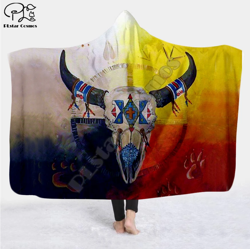 Одеяло Plstar Cosmos с капюшоном в виде черепа из индийского Лакота|Одеяла| |