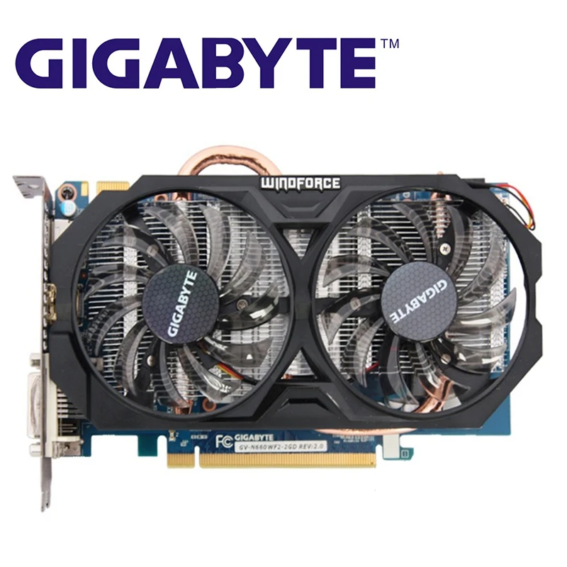 GIGABYTE GV N660WF2 2GD графические карты 192 бит GDDR5 GTX660 N660 Rev.2.0 видеокарта для nVIDIA Geforce Hdmi Dvi