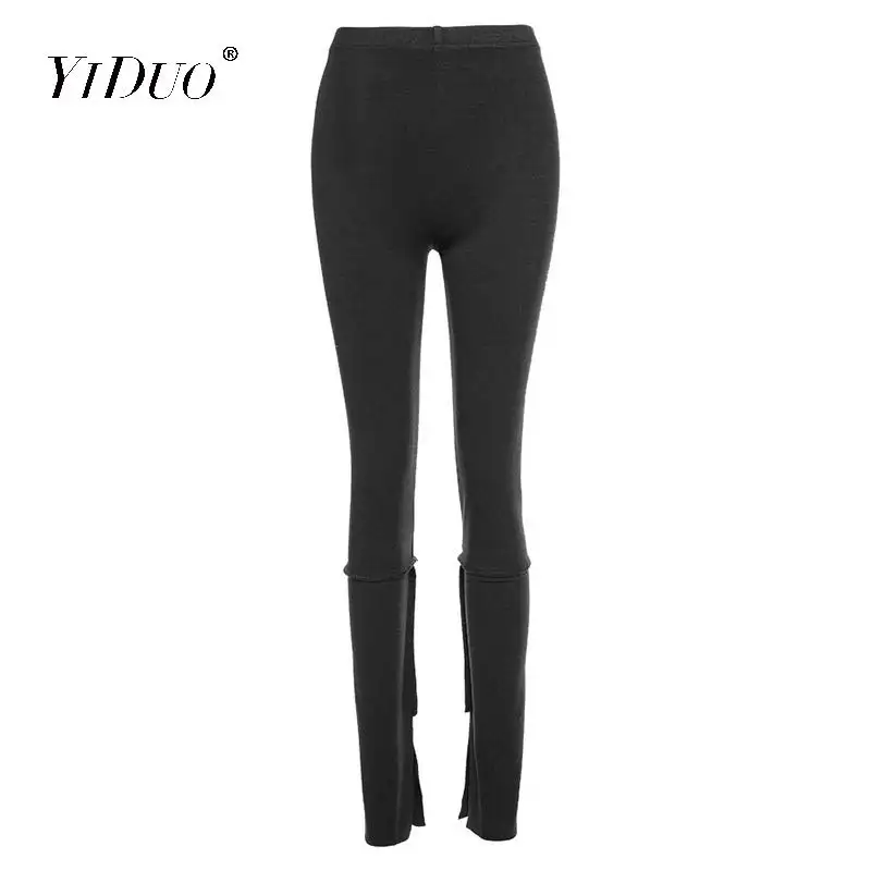

YiDuo Green Black High Waist Stacked Leggingss Women Skinny Stretch Activity Wear Pants Autumn Winter Casual Trousers Female