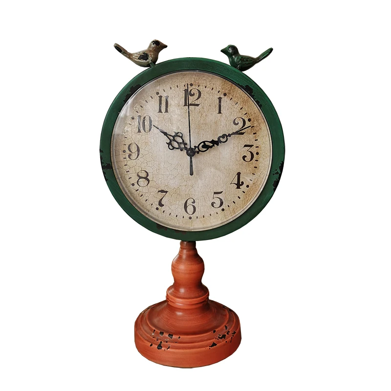 

retro vintage decorative metal tabletop clock