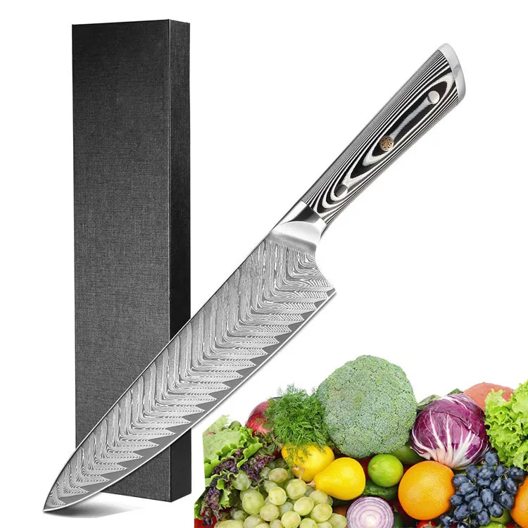 Дамасские Ножи нож шеф-повара японский кухонный дамасский VG10 67 слоев ножи из