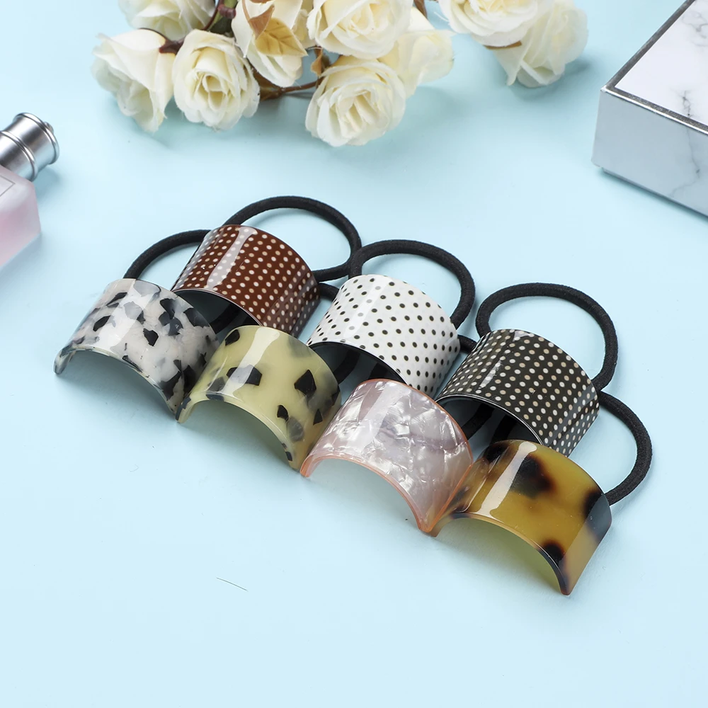 Модные Акриловые эластичные резинки для волос женские девочек с геометрическим